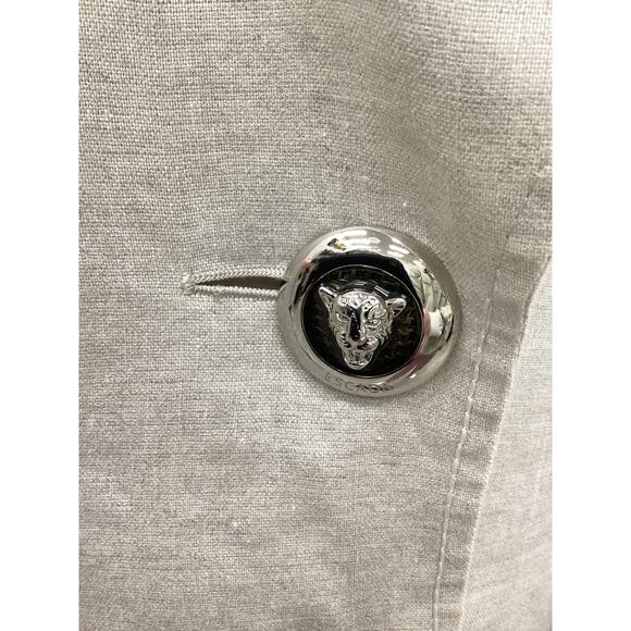 Escada Blazer Womens SZ12 100% Linen Animal Print LiningAmazing Wild Cat Buttons - Picture 5 of 8